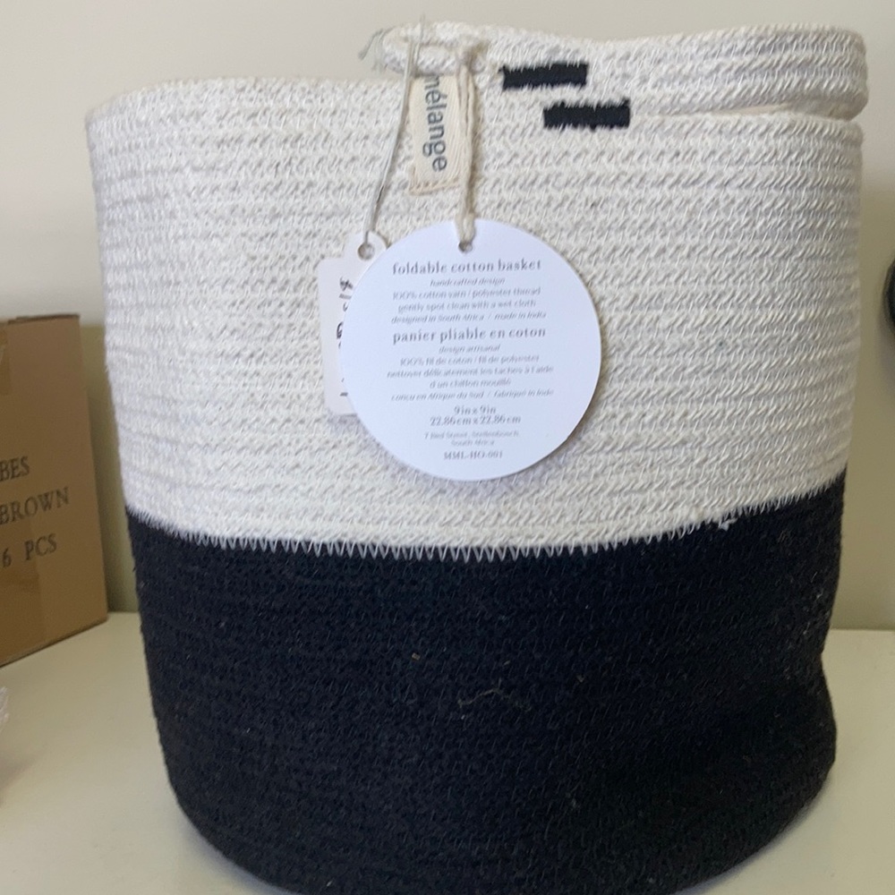 Mia Melange Foldable Cotton Basket Storage Plant Holder